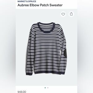 Market & Spruce Men's Navy and White Striped Crewneck Sweater